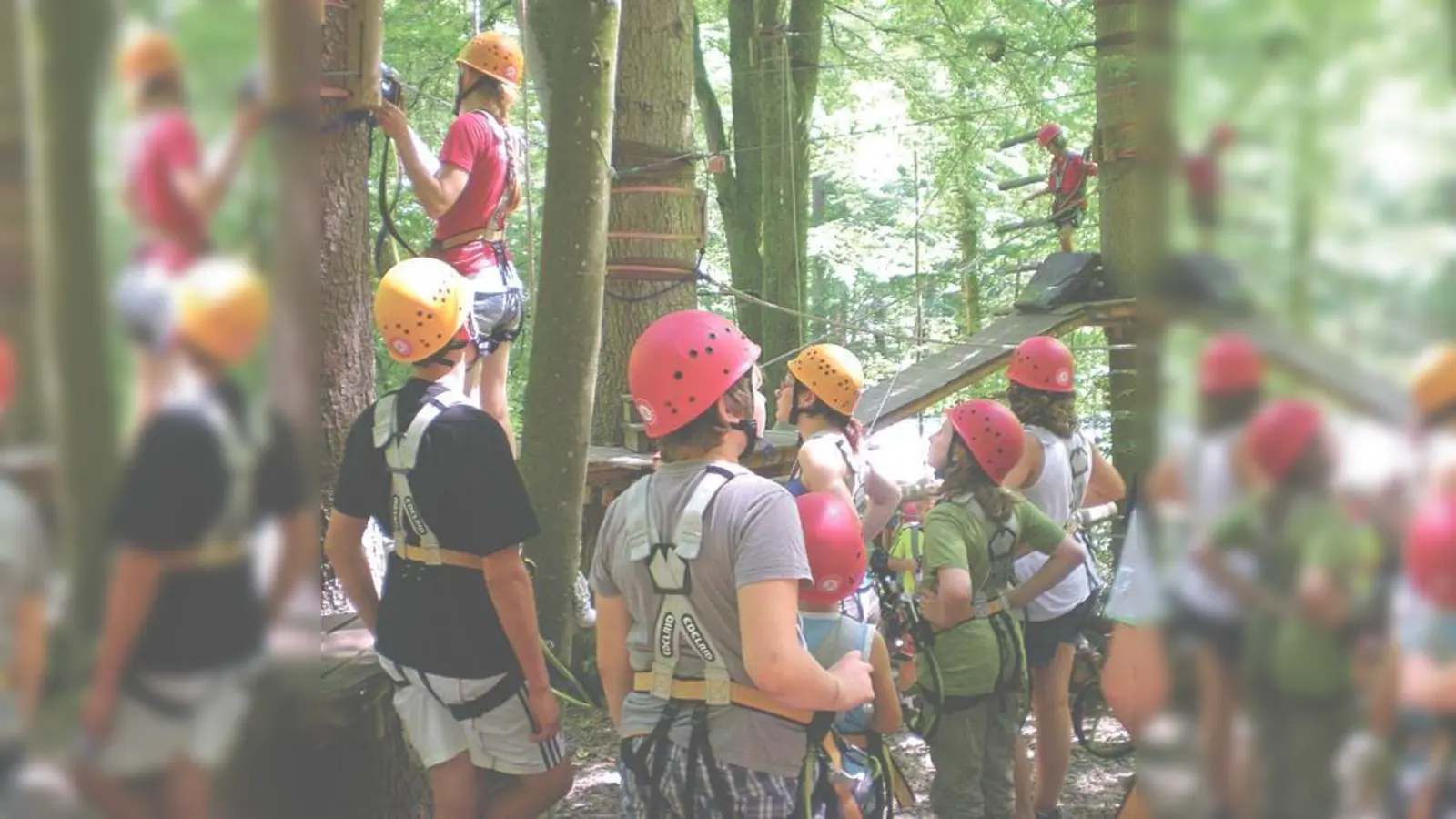 Knapp 30 Kinder aus dem Landkreis waren im Hochseilgarten im Chiemgau.	 (Foto: LRA)