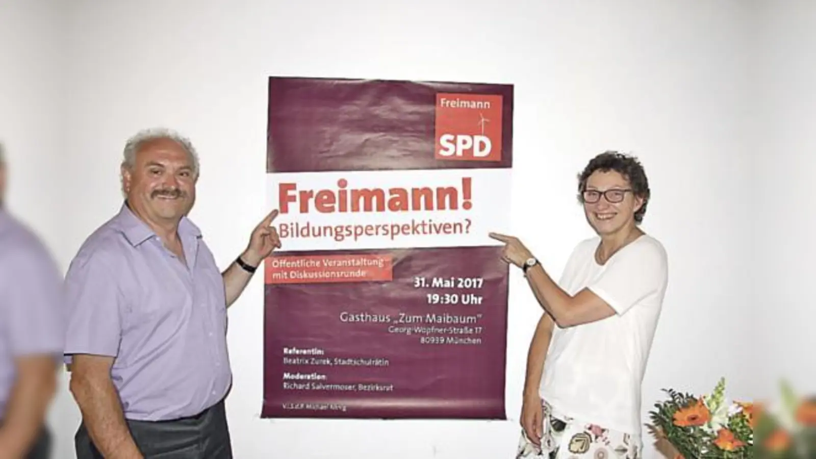 Leiteten die Diskussionsrunde zum Thema Bildungsperspektiven in Freimann: Bezirksrat Richard Salvermoser und Schadtschulrätin Beatrix Zurek.	 (Foto: VA)