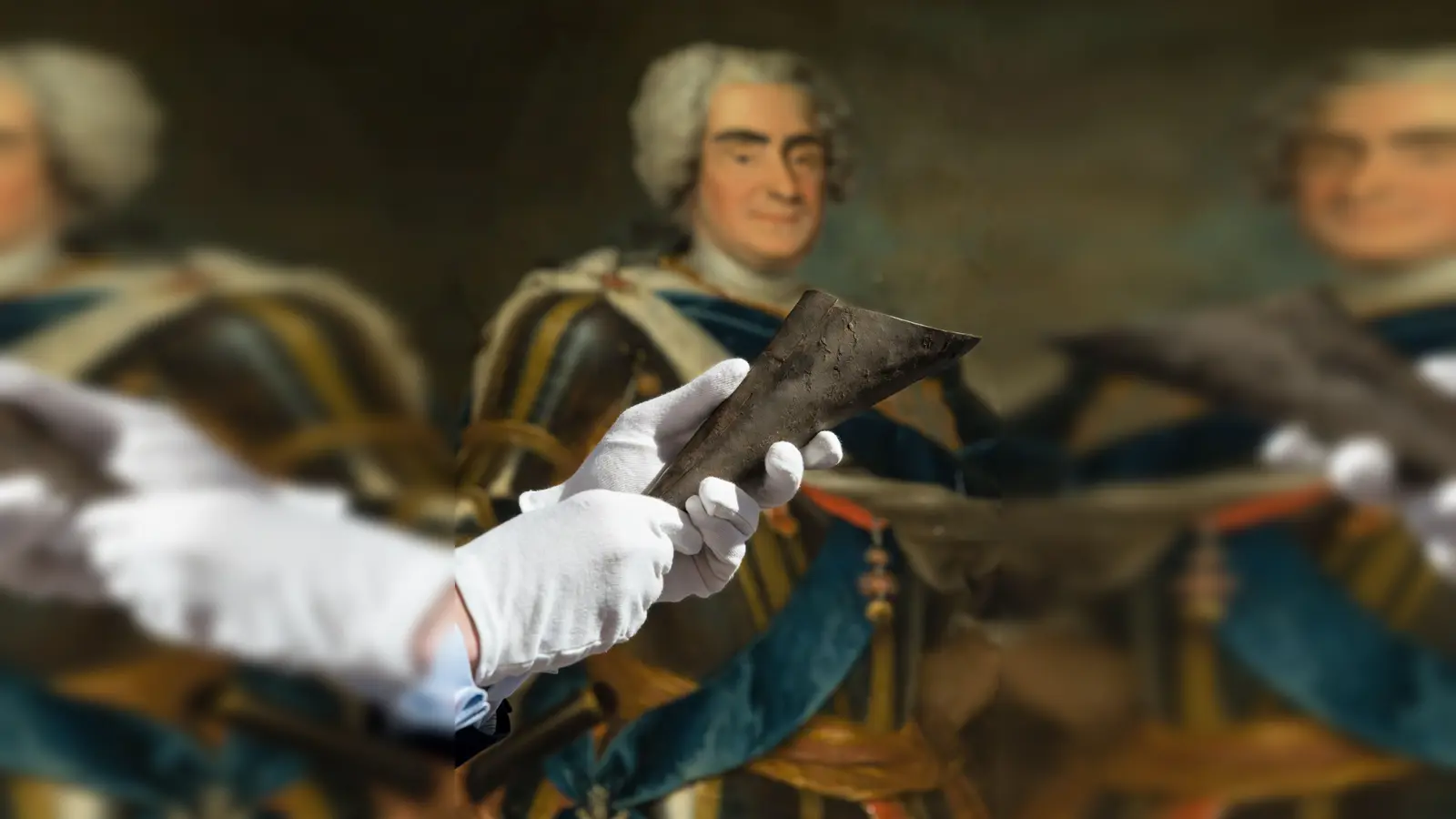 Seine besondere Stärke bewies August der Starke, als er ein Eisenblech zu dieser „Tüte” zusammenrollte. Sie wurde an einen Gast verschenkt.  (F.: © Bay. Nationalmus., B. Krack)