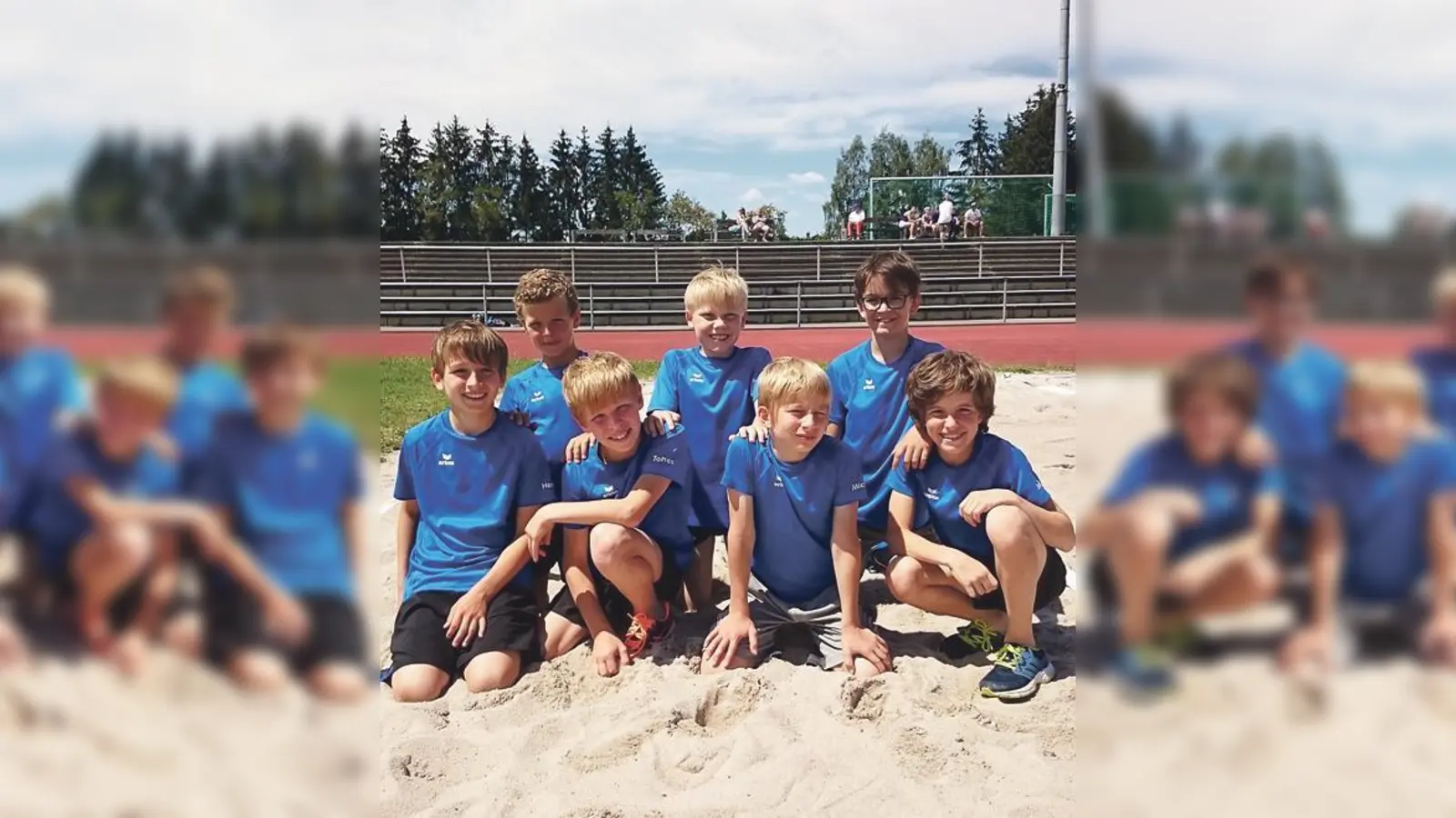 Diese sieben jungen Unterföhringer Turner traten in Vilshofen beim Deutschen Sechskampf an.	 (Foto: Verein)