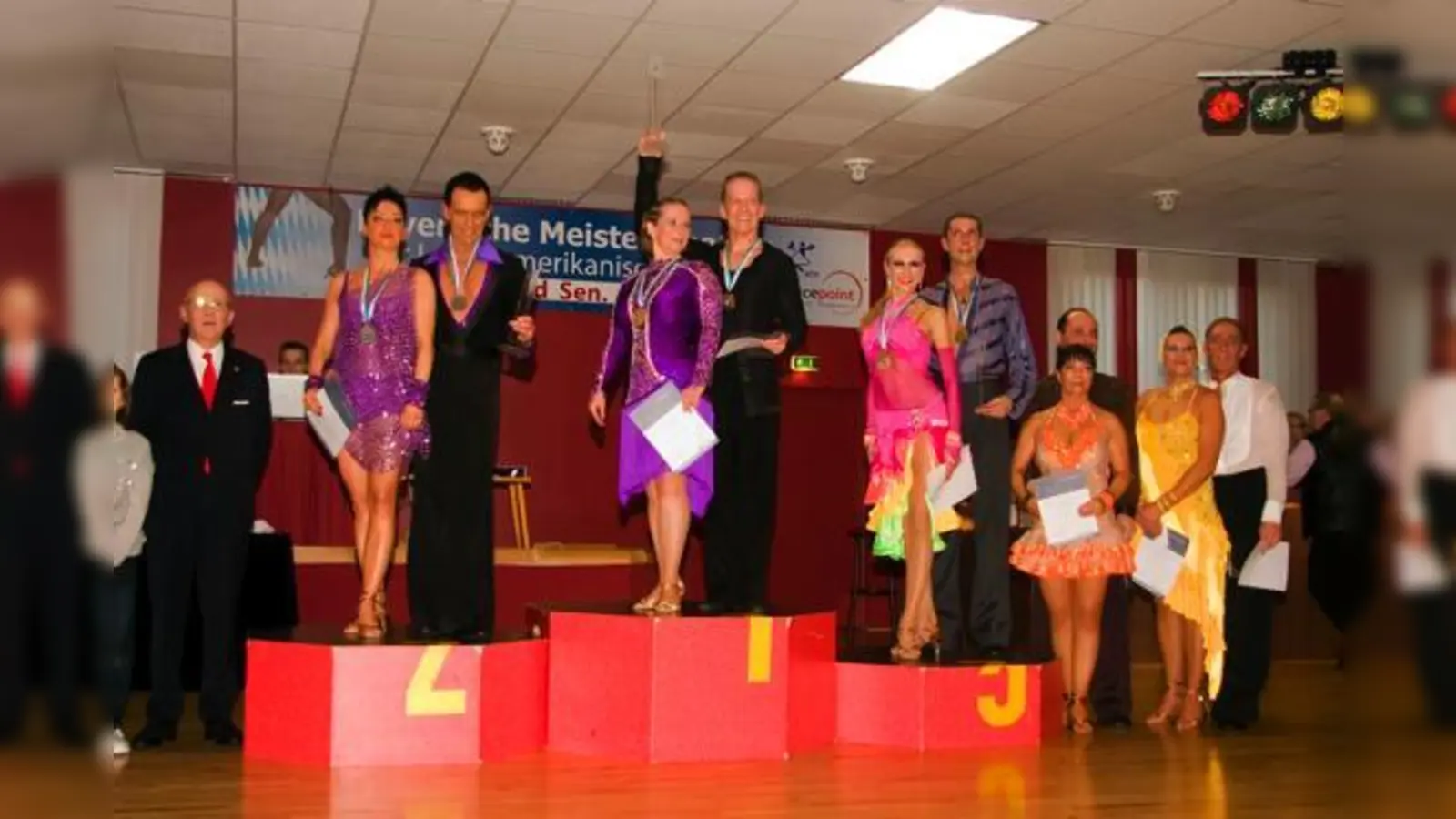 Andreas Krause und Karin Saleina wurden Bayerische Meister, Denislav Dimitrov und Iliana Staevska wurden Zweite, David Riegler und Julia Jussel Dritte.	 (Foto: GSC)