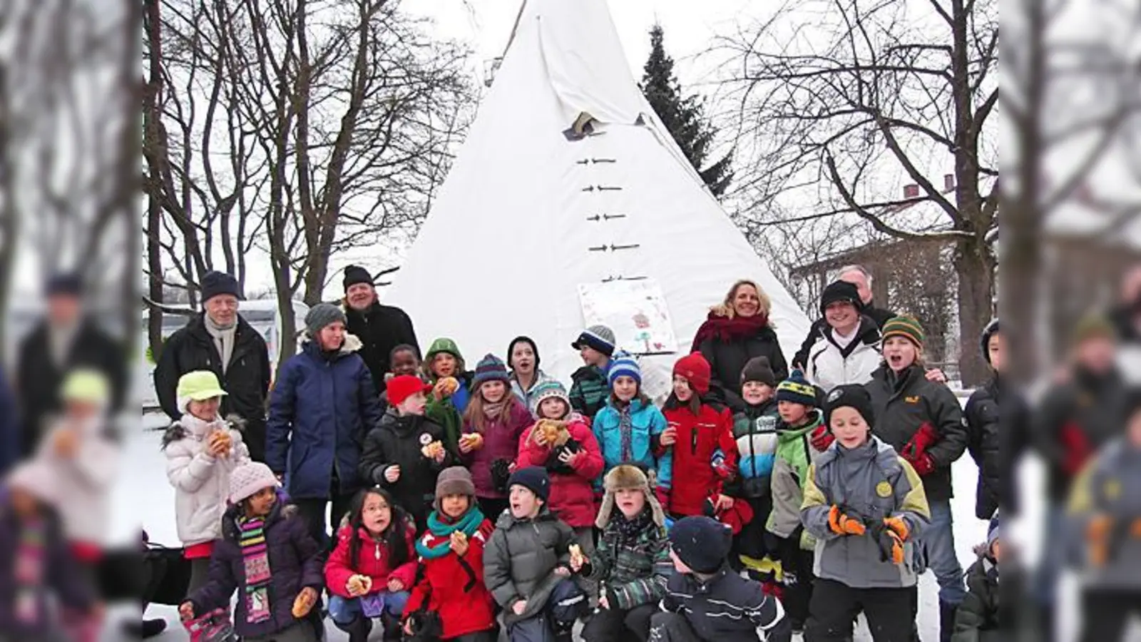 Die Einweihung des Naturhortes der Naturindianer an der Agilolfingerschule wurde am vergangenen Freitag fröhlich gefeiert. 	 (Foto: hw)