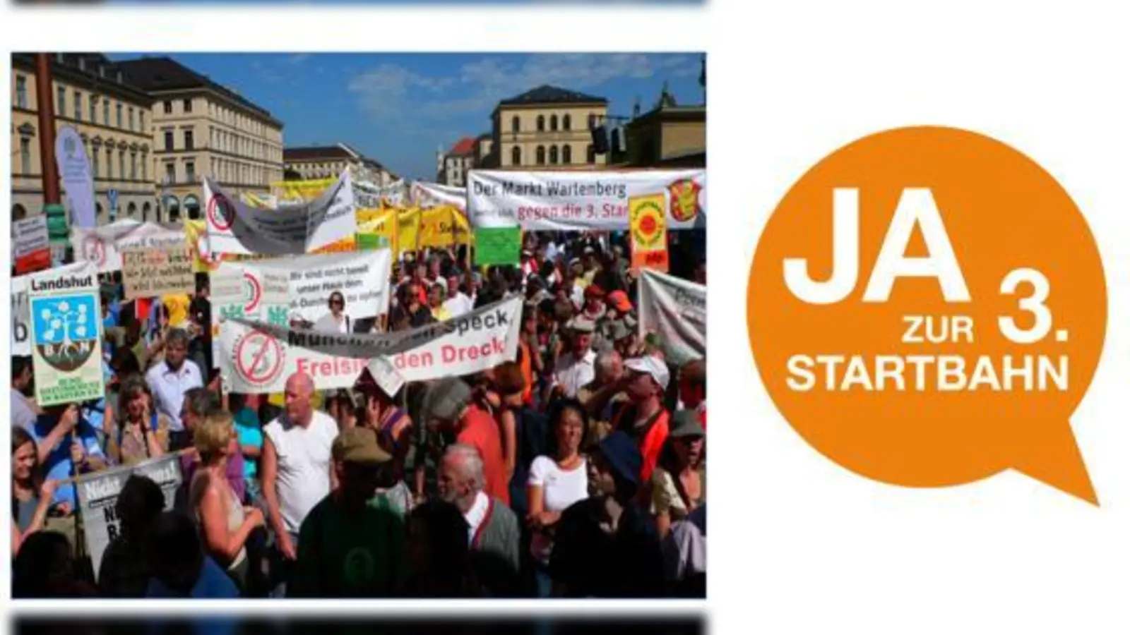 Dagegen oder dafür: Am Sonntag dürfen die Münchner entscheiden.  (Foto: Plane Stupid Germany, JA zur 3. Startbahn.)