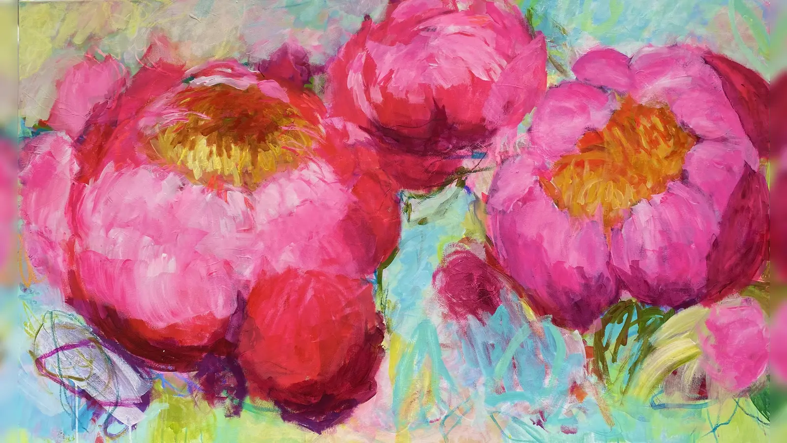 „Pink aufgeblüht” lautet das Motto der Kunstwerke von Gudrun Michel. (Foto: Gudrun Michel)