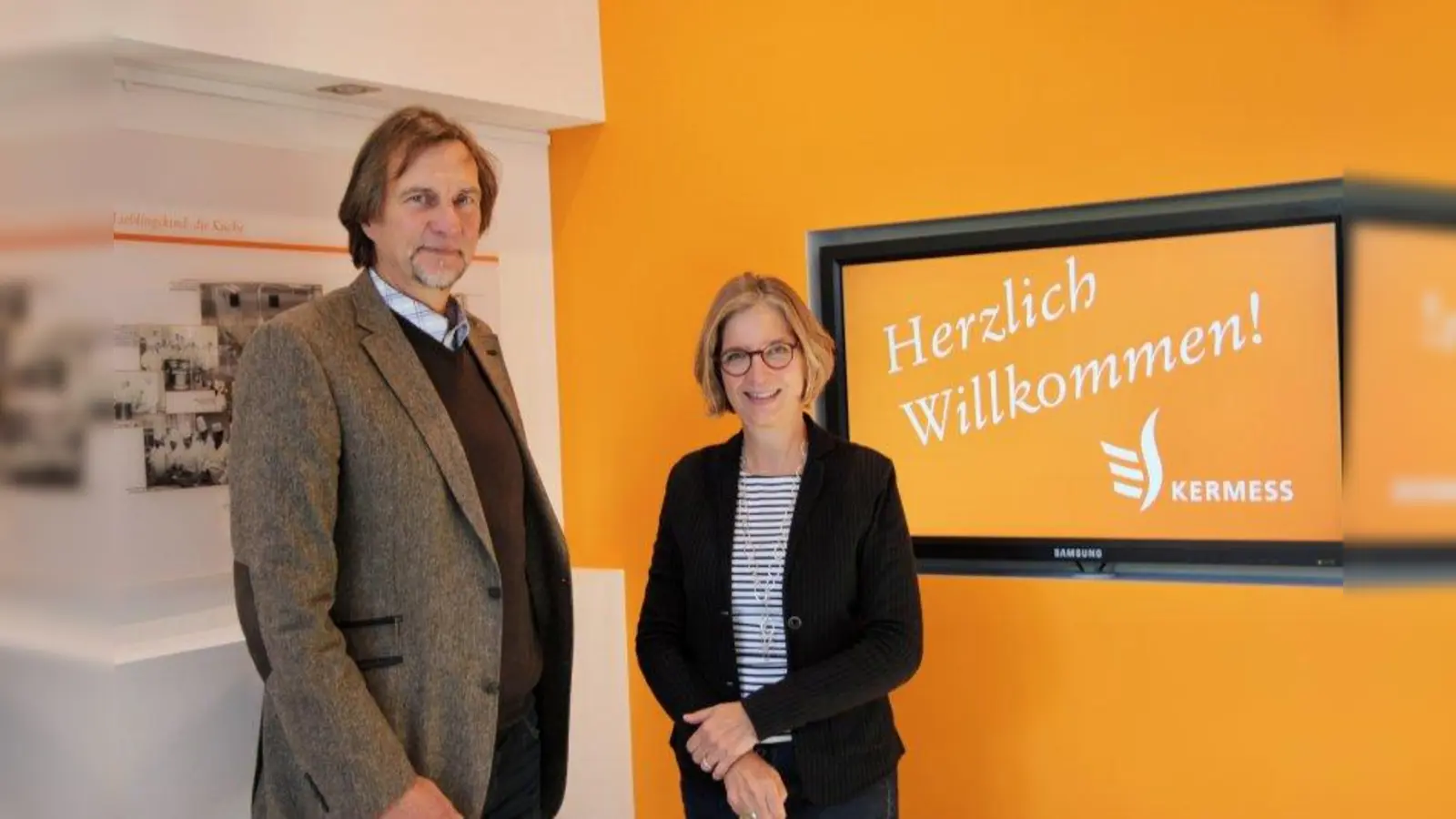 Die Kermess-Schulen sind außerordentlich stark digital aufgestellt, das kommt ihnen in der Corona-Zeit zugute: Heike Thum ist Schulleiterin der Berufsfachschule, Thomas Fichtner ist Wirtschaftsschulleiter. (Foto: us)