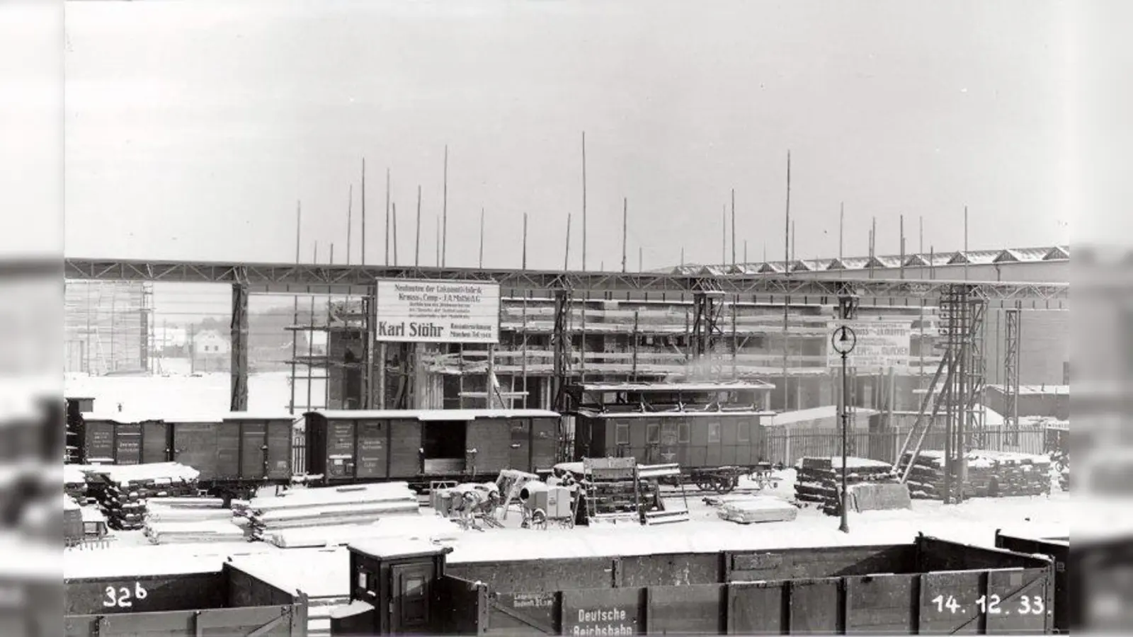 Krauss-Maffei im Jahr 1933: Gegründet wurde das Unternehmen ursprünglich von Joseph Anton von Maffei im Jahr 1838 als erste Münchener Lokomotivfabrik. (Foto: Privatarchiv Walter G. Demmel)