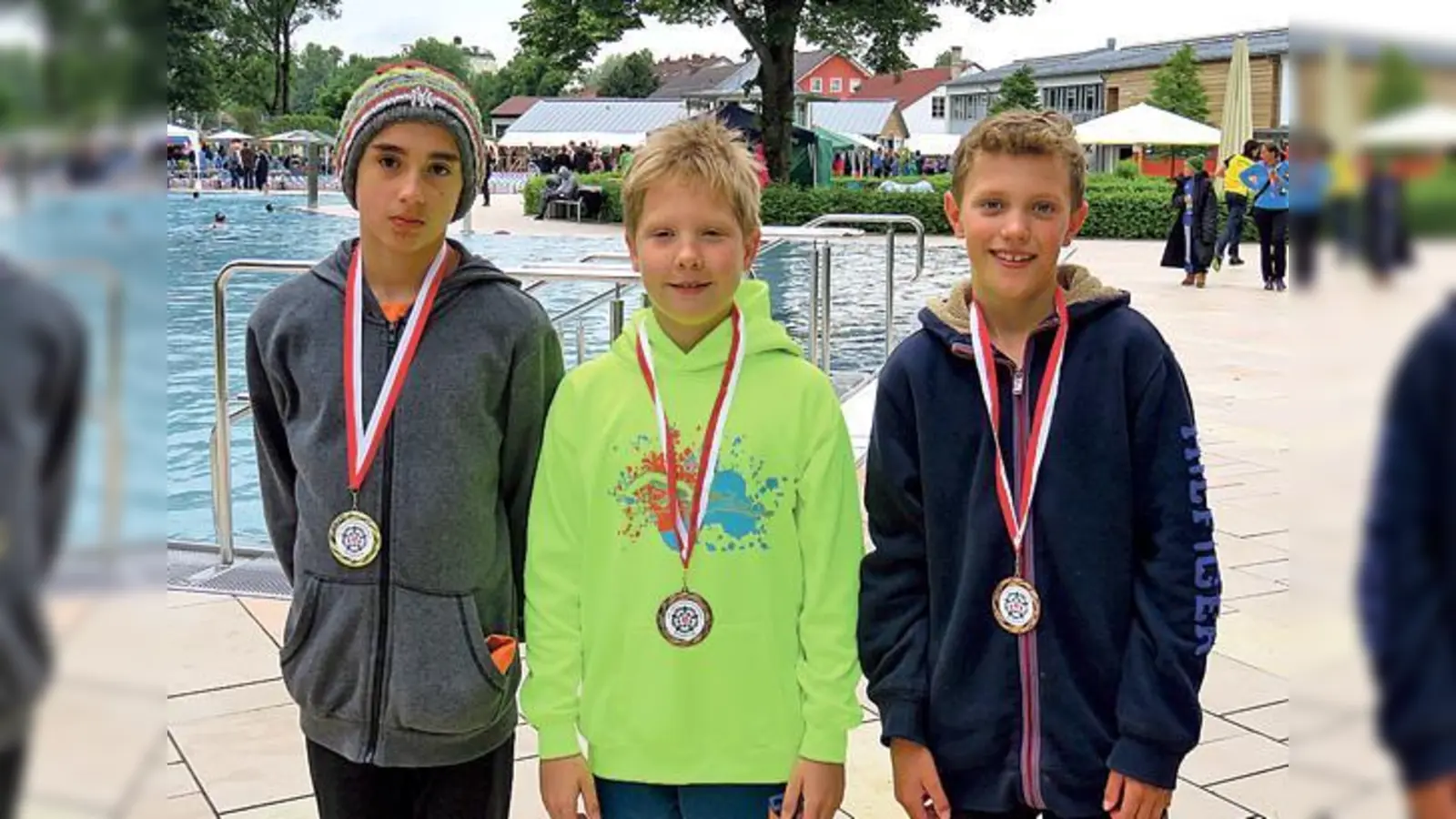 Erfolgreich auf 200 Meter: Elias Pic, Sebastian Ruff und Christoph Höllriegel (v. l.).	 (Foto: Privat)