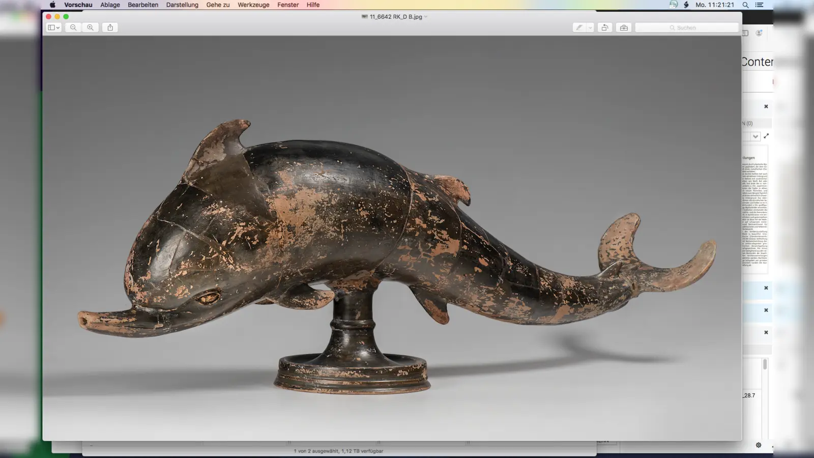 Tafelluxus – Trinkhorn in Form eines Delfins; griechisch, 4. Jh. v. Chr. (Foto: © Staatliche Antikensammlungen und Glyptothek München, Renate Kühling)