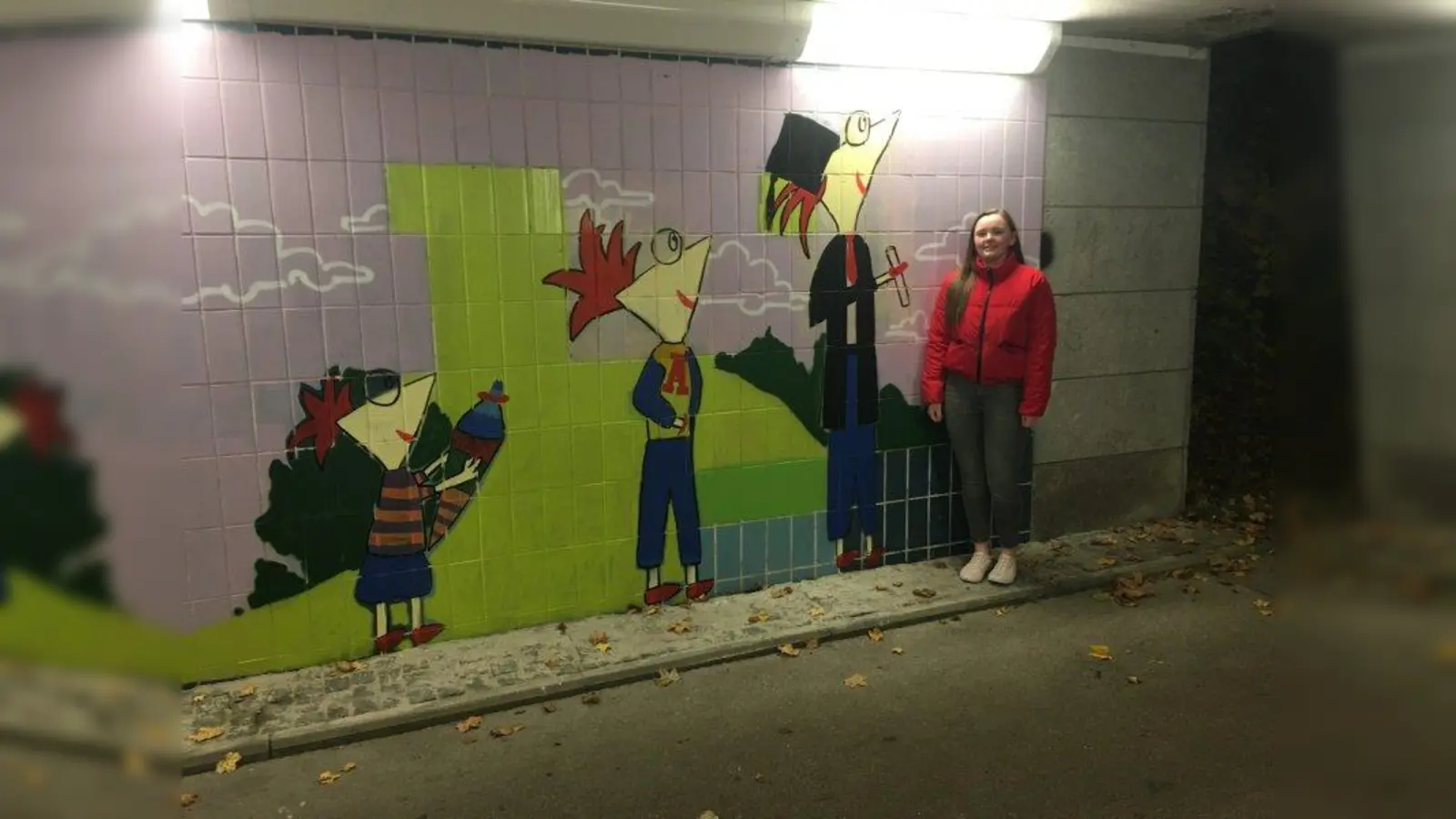 Kunstprojekt! Schüler der beiden Stadtteile Laim und Sendling-Westpark haben die Fußgängerunterführung am Stegener Weg verschönert. (Foto: Margit Meier)
