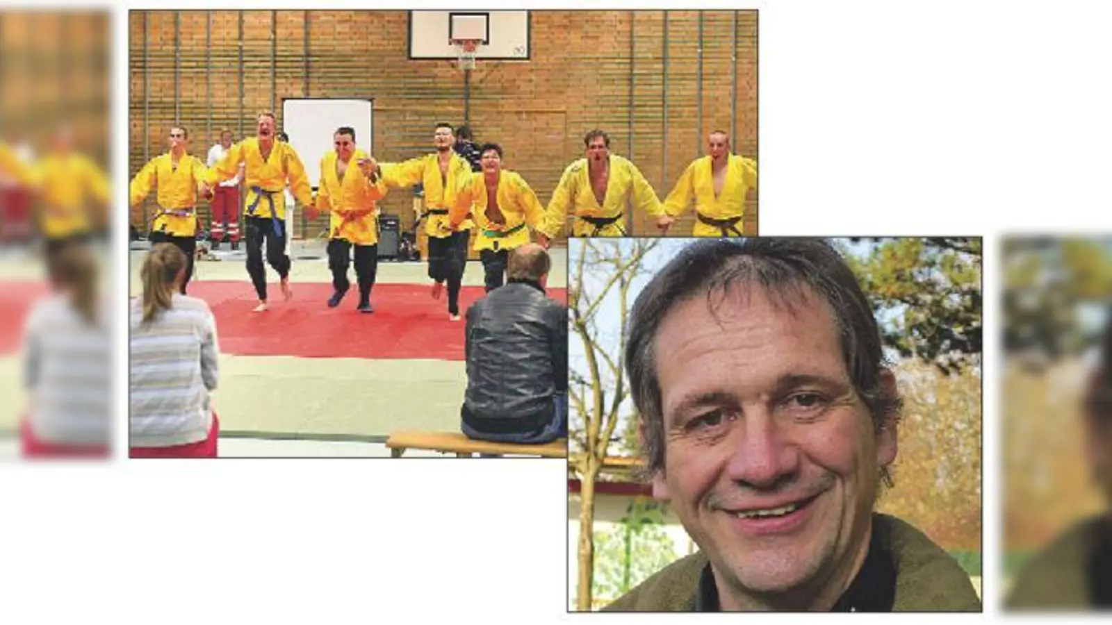 Die gemischte Judo-Mannschaft Harteck III ist stolz  nach einem erfolgreichen Kampf. Alwin Brenner wurde vom Deutschen Judo-Bund geehrt. 	 (Foto: VA)