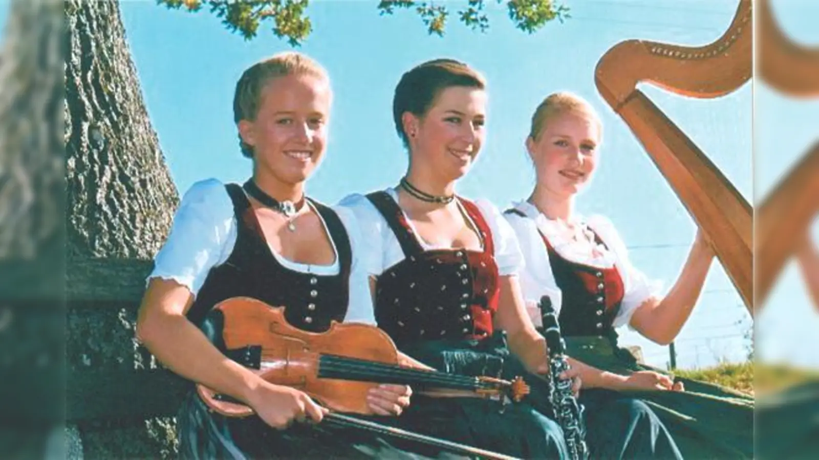 Susi Brückner, Michaela Oswald und Christina Wiesholzer sind die Perlseer Dirndl. 	 (Foto: VA)