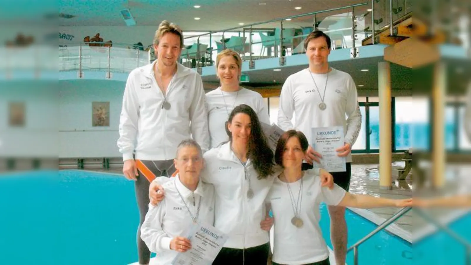 Bild: vorne: Erika Kejda, Claudia Beckers, Gerda Raimer; hinten: Thomas Beckers, Manuela Langhof-Menth, Dirk Opavsky	 (F.: Privat)