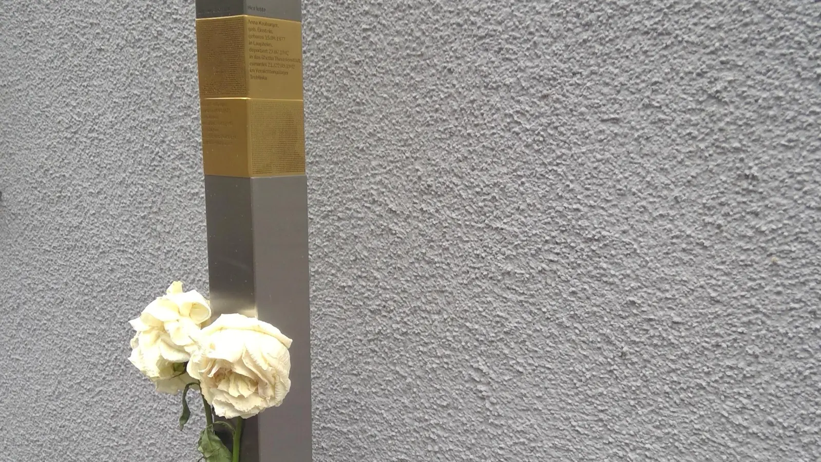 Erinnerungszeichen für das jüdische Ehepaar Benno und Anna Neuburger in der Trogerstraße 44: Jetzt ist Benno Neuburgers Biographie erschienen. (Archivbild: bas)