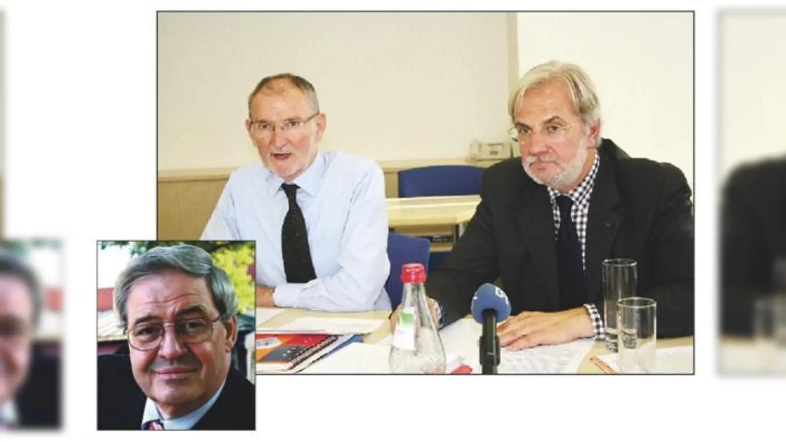 CSU-Stadtrat Hans Podiuk (kleines Foto) griff Axel Markwardt, kommissarischer erster Werkleiter des AWM, und Helmut Schmidt (rechts), zweiter Werkleiter, scharf an.	 (Foto: ws/CSU)