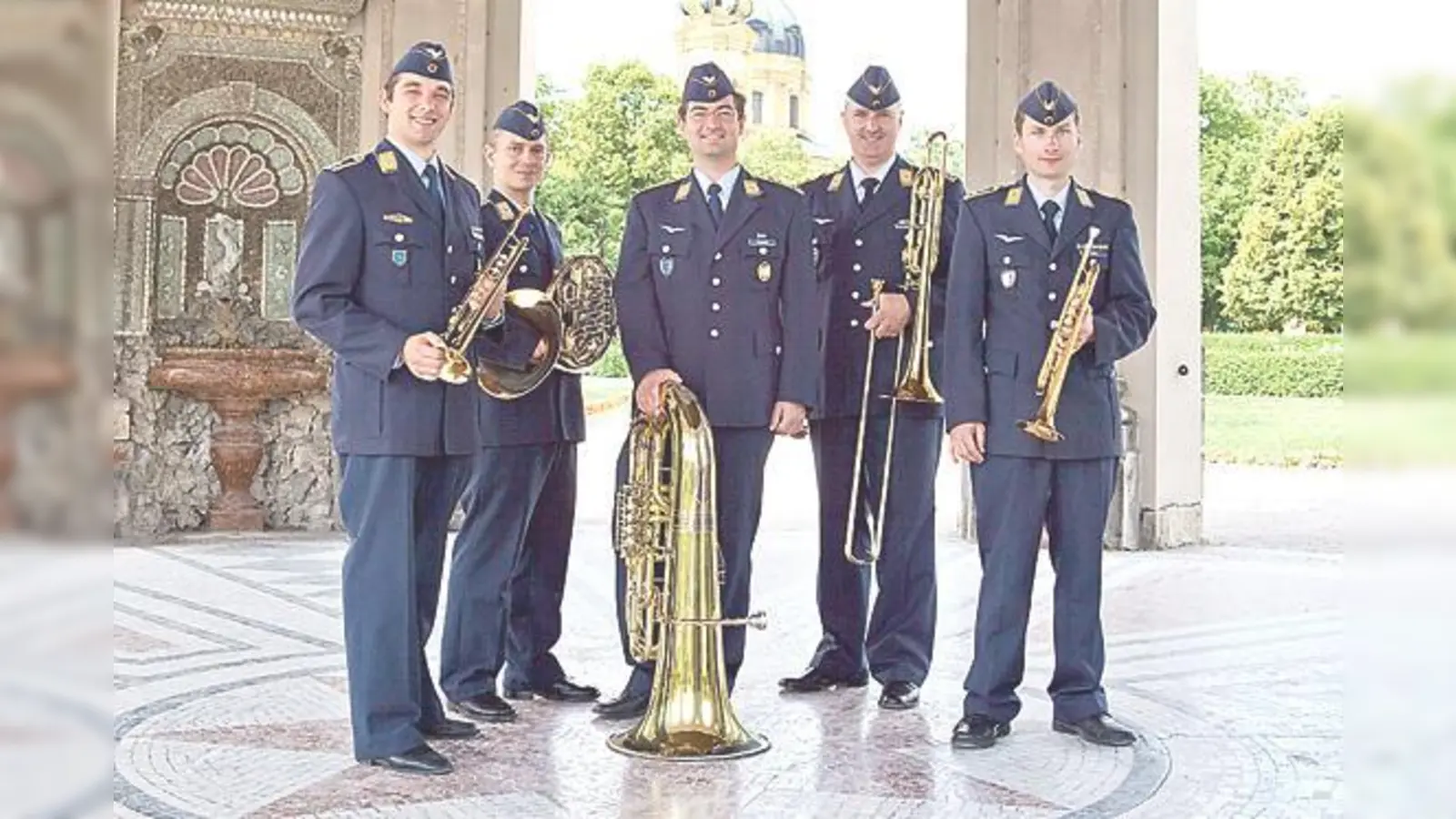 Das Bläserquintett des Luftwaffenmusikkorps 1 Neubiberg-München.	 (Foto: Privat)