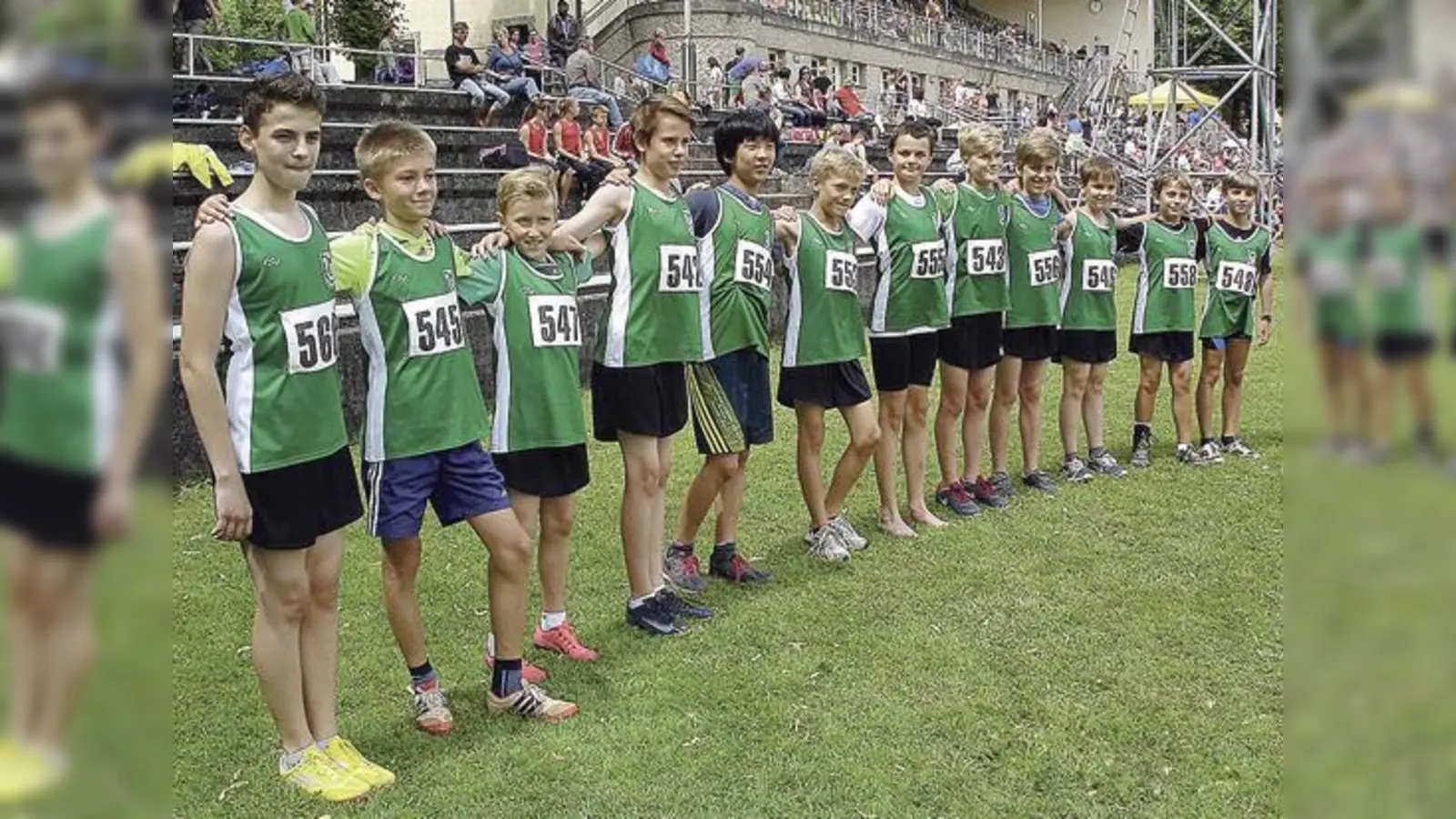 Die diesjährigen Teilnehmer des TSV Unterhaching bei den Leichtathletik-Einzelmeisterschaften in München. 	 (Foto: TSV Unterhaching)
