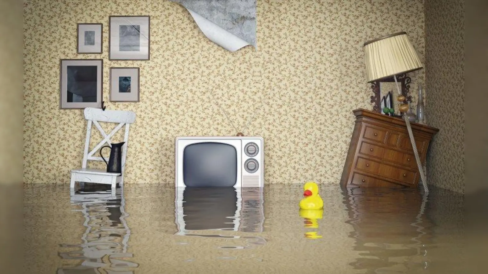 Wenn Hochwasser in Keller und Wohnräume eindringt, wird es teuer. Doch Vermieter haften in der Regel nicht für den Hausrat anderer. (Foto: Barmenia/txn)