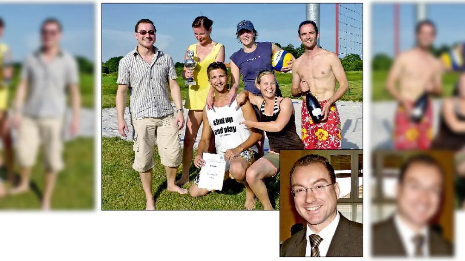Schon dreimal fand das Beach-Volleyball-Turnier der JU statt, jetzt steht es auf der Kippe, weil das ganze Gelände des Sport- und Freizeitparks nun »Gemeindeeinrichtung« ist. Kl. Foto: Harald Reents, Vorsitzender der Jungen Union Hallbergmoos.  (Foto: bb)