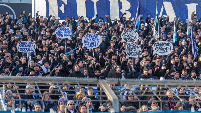 Fanprotest: Westkurve im Grünwalder Stadion.  (Foto: Anne Wild)