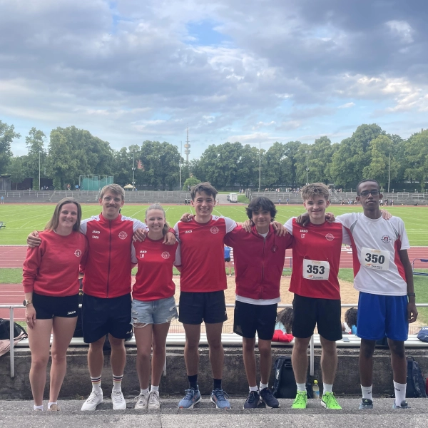 Lieferten sich spannende Wettkampftage (v.l.): Laura Meier, Kevin Goj, Letizia Heitmeir, Simon Schmidlkofer, Valentin Aberl, Luis Tausche und Ayan Oumer. (Foto: SV Germering)