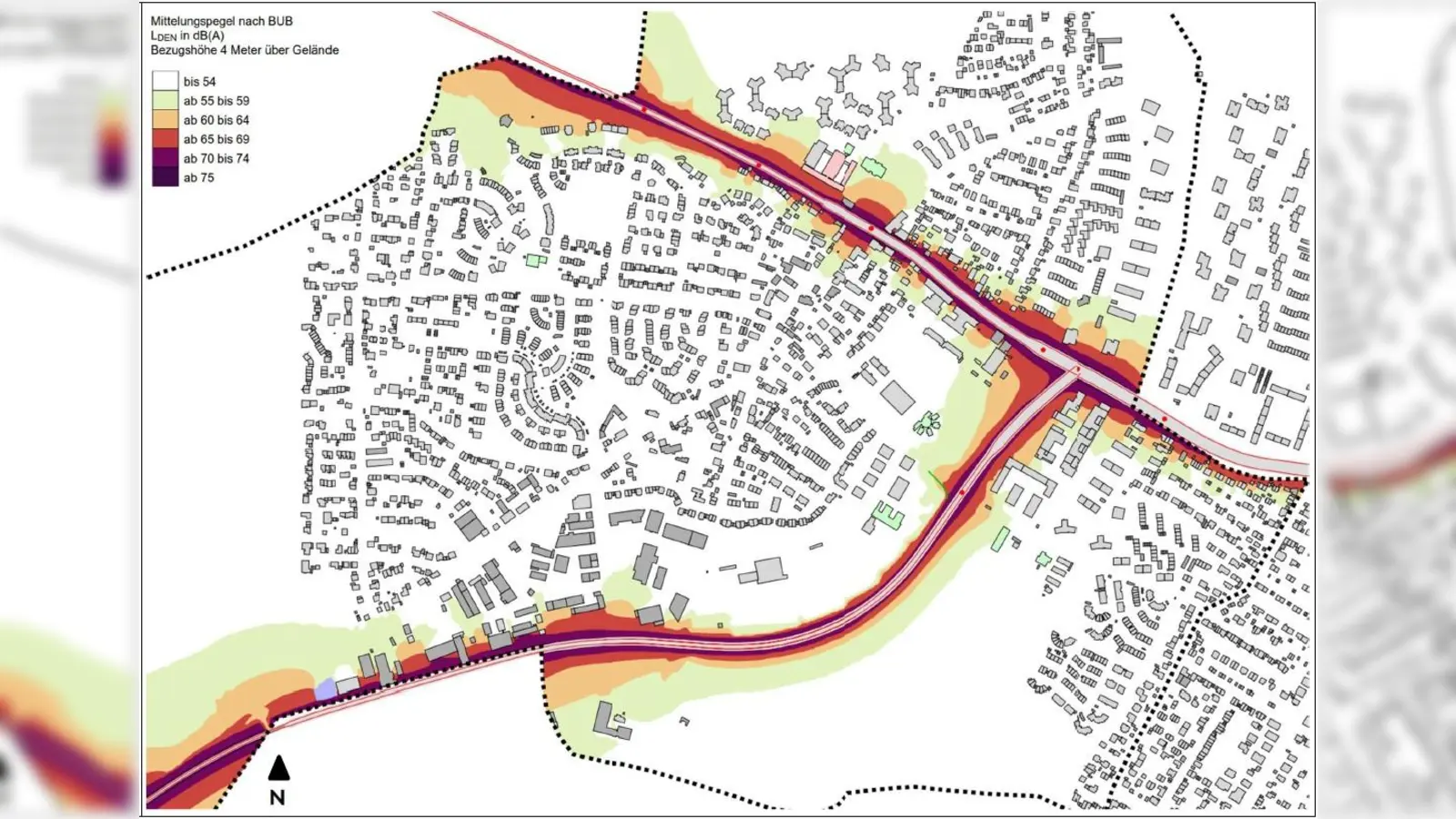 Die Staatsstraße 2344 (Planegger/Forstenrieder Str.) ist ein Lärmbrennpunkt in Neuried. (Foto: Gemeinde)