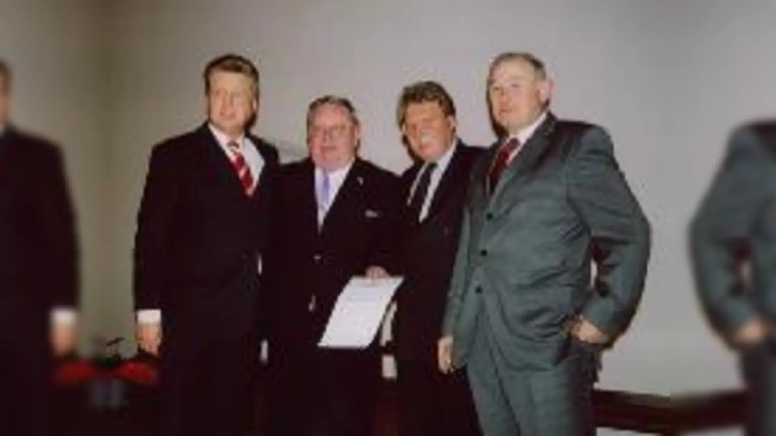 Stadtrat Robert Brannekämper, Herbert Frankenhauser, Staatssekretär Otmar Bernhard sowie Staatsminister Günther Beckstein.  ((v.li.)Foto: VA)