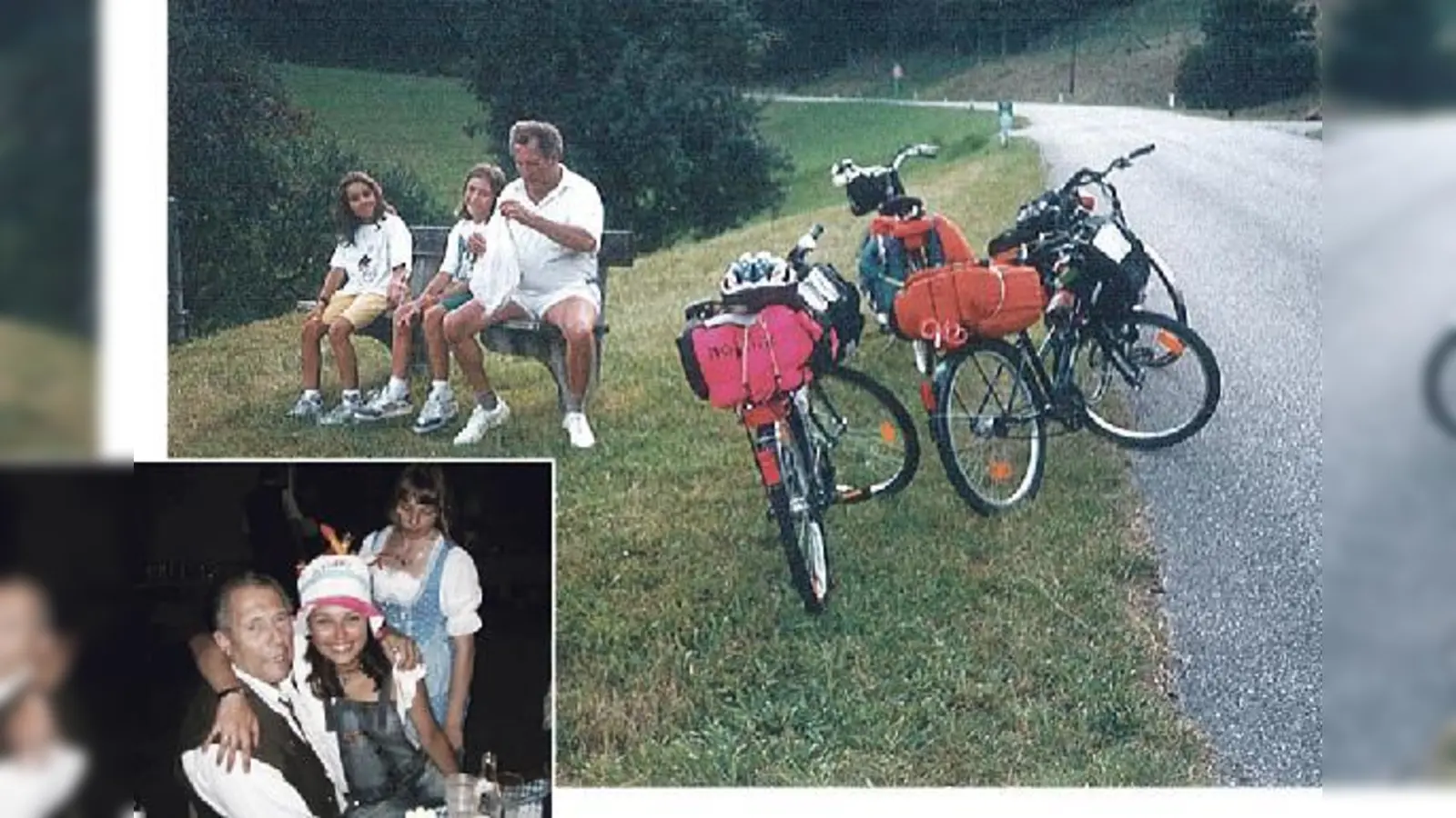 Auch heute sind Tanja Schmidt und ihr Opa Klaus Leipe ein Herz und eine Seele.	Als Kinder machten Tanja Schmidt (großes Foto links, damals 9 Jahre alt) und ihre Schwester Karin (damals 11) viele Radtouren mit ihrem Opa Klaus Leipe.  (Fotos: Privat)