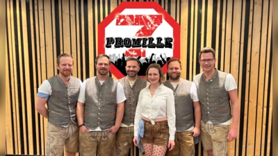 Die Partyband 7 Promille freut sich darauf, den Taufkirchner Partygästen ordentlich einzuheizen. (Foto: 7Promille)