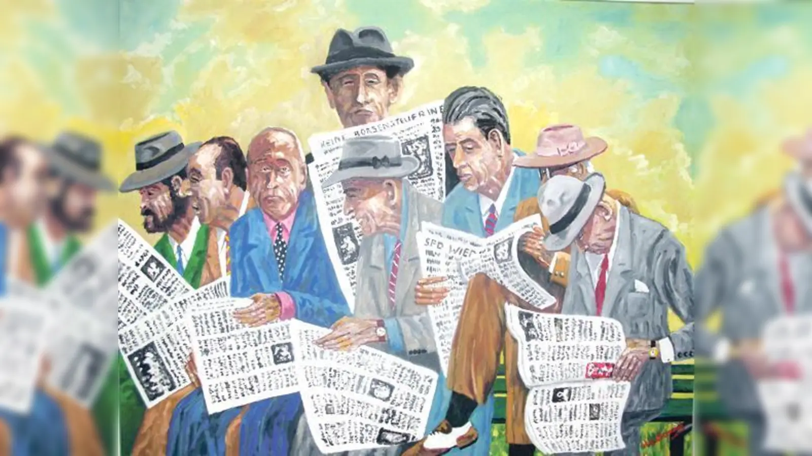 »Man liest SPD-Schlagzeilen«  das Werk passt in die Räume des SPD-Bürgerbüros.	 (Foto: Lallemand)