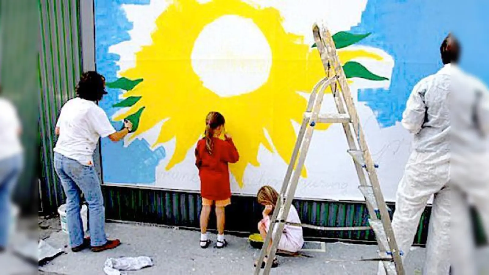 Wahlplakat der Grünen wird von Kindern persönlich gestaltet.	 (Foto: V.A.)