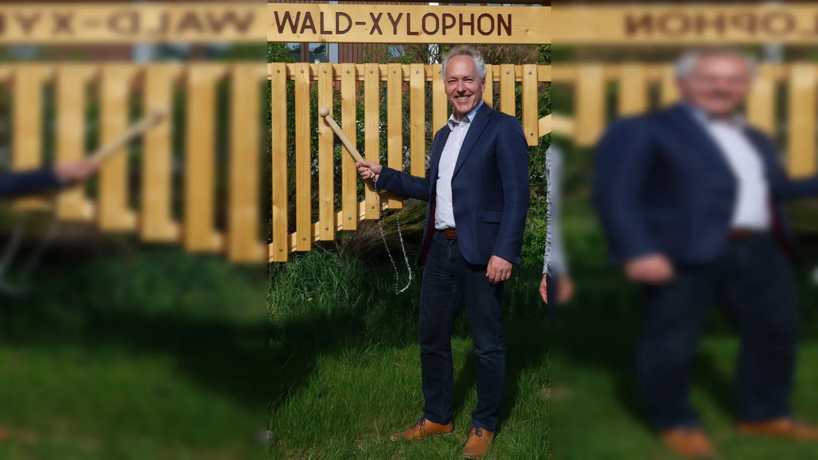 Bürgermeister Günter Heyland bei Jubiläum des Umweltgartens, eine der schönen Seiten des Amtes. (Foto: hw)