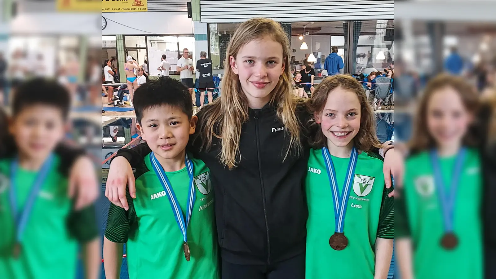 Alexander Shen, Franziska Claßen und Lena Ostermaier (v.l.) traten für den TSV Vaterstetten bei den Bayer. Meisterschaften erfolgreich an. (Foto: TSV Vaterstetten)