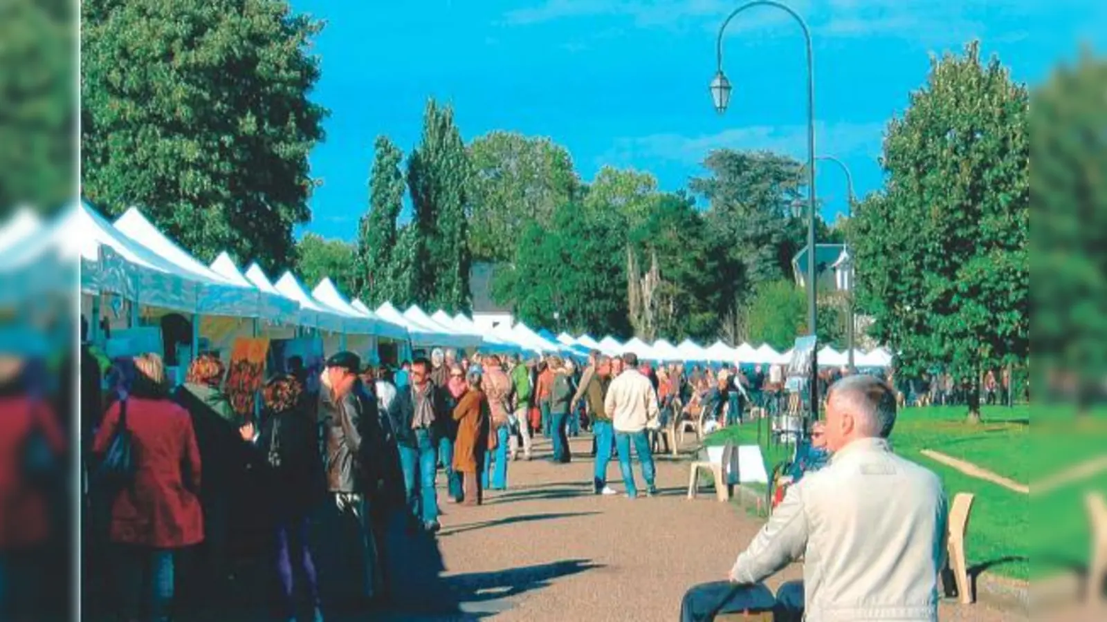 Beim Kunstmarkt im französischen Le Vésinet war auch die Partnergemeinde Unterhaching mit drei Künstlern vertreten.	 (Foto: privat)