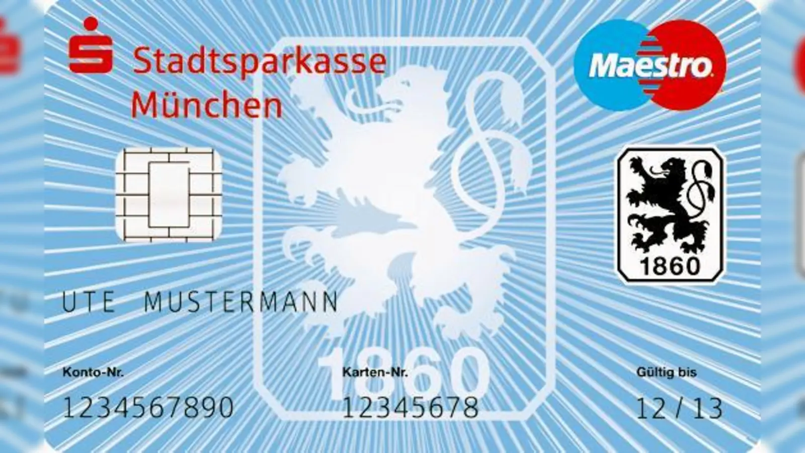 Die SparkassenCard mit dem TSV-Löwen ist ein echter Renner. Nach vier Wochen wurden bereits 1860 Stück ausgegeben.	 (Bild: SSKM)