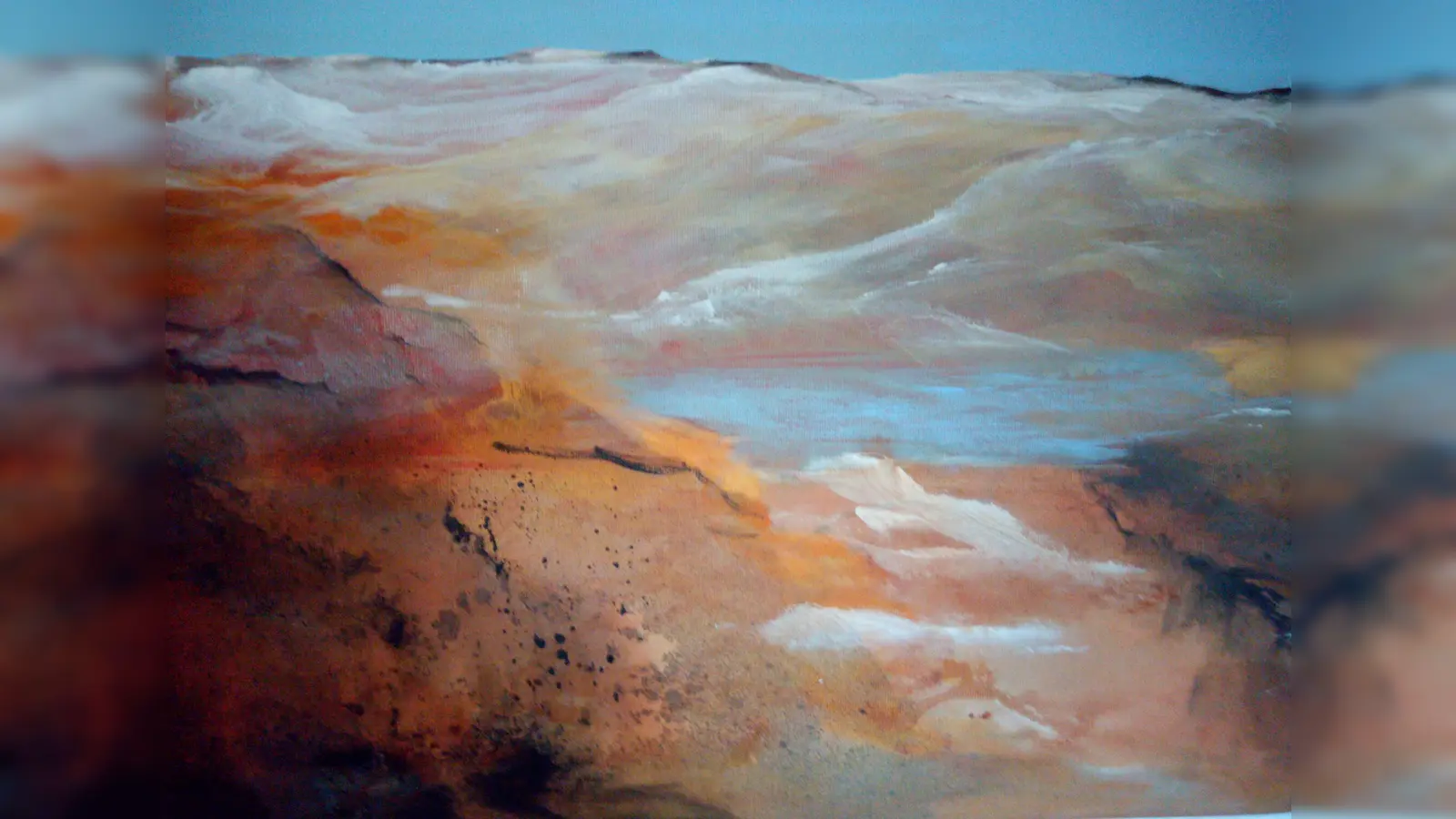 „Bergsee” lautet der Titel dieses Werks von Gabriele Rodler, die bei der Jahresausstellung des Künstlerkreises Münchner Süden vertreten ist. (Foto: Rodler)