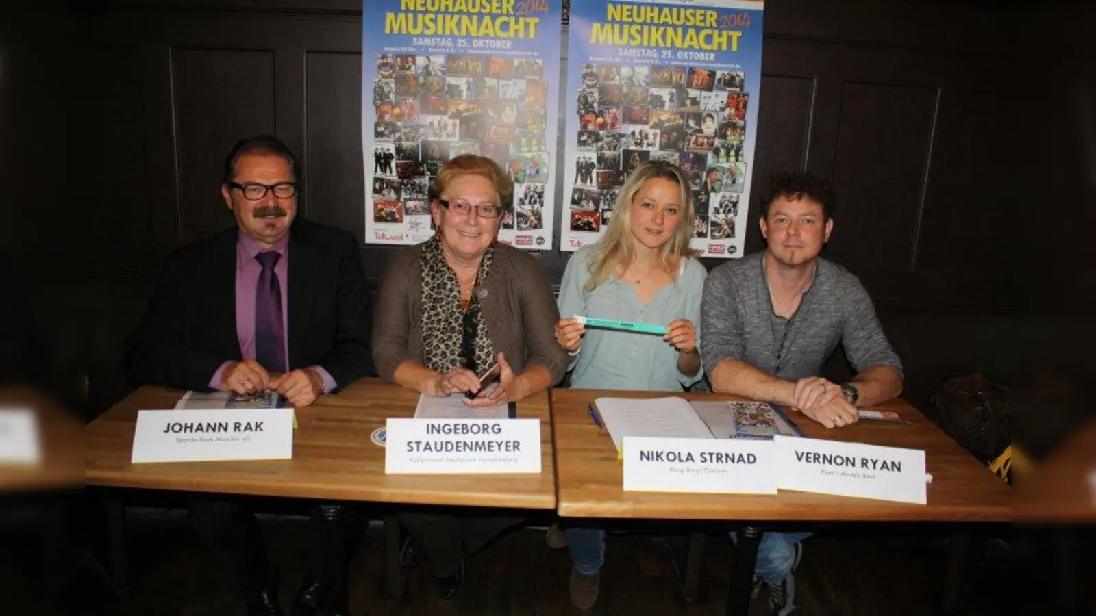 Stellten das Programm der Neuhauser Musiknacht vor: v.l. Johann Rak, Ingeborg Staudenmeyer, Niko Strnad und Vernon Ryan (Foto: sb)