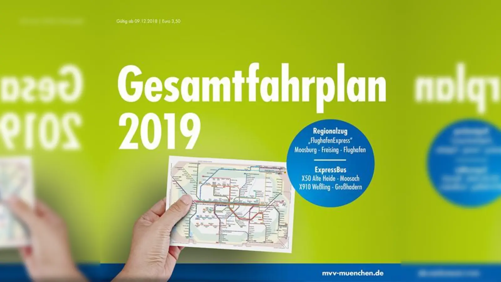 Mit „Drei-Fünfzig” sind Sie dabei. Der MVV informiert im kostenpflichtigen Gesamtfahrplan über sein ab 9. Dezember gültiges Angebot.  (Foto: MVV)