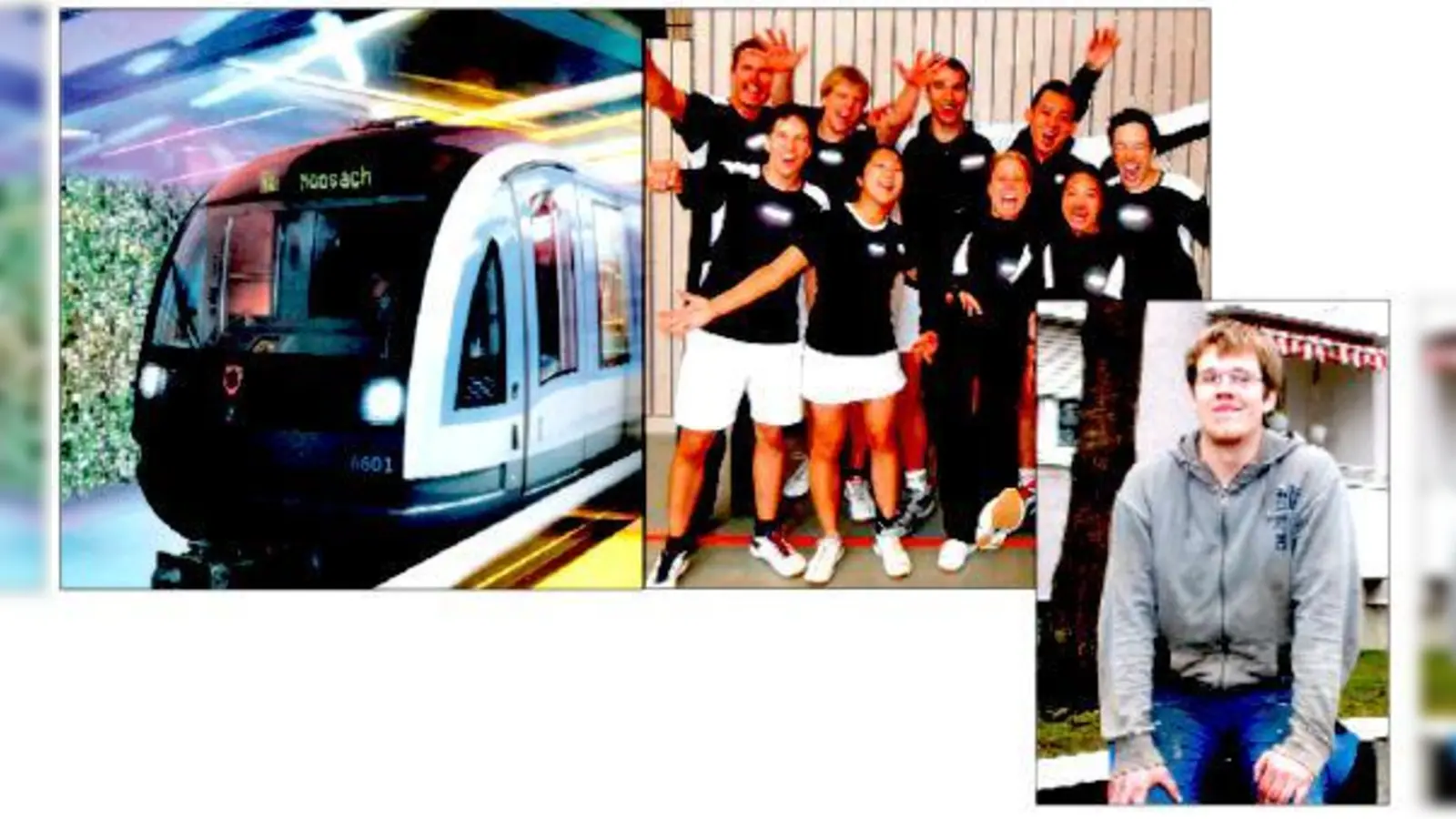 Seit Dezember fährt die U-Bahn (l.) bis in den Moosacher Ortskern. Monate zuvor feierte der OSC Moosach (r.) ausgiebig den Aufstieg. Ehrlich: Kai Struve gab 100.000 Euro ab.  (Foto: © MVG/Verein/cr)