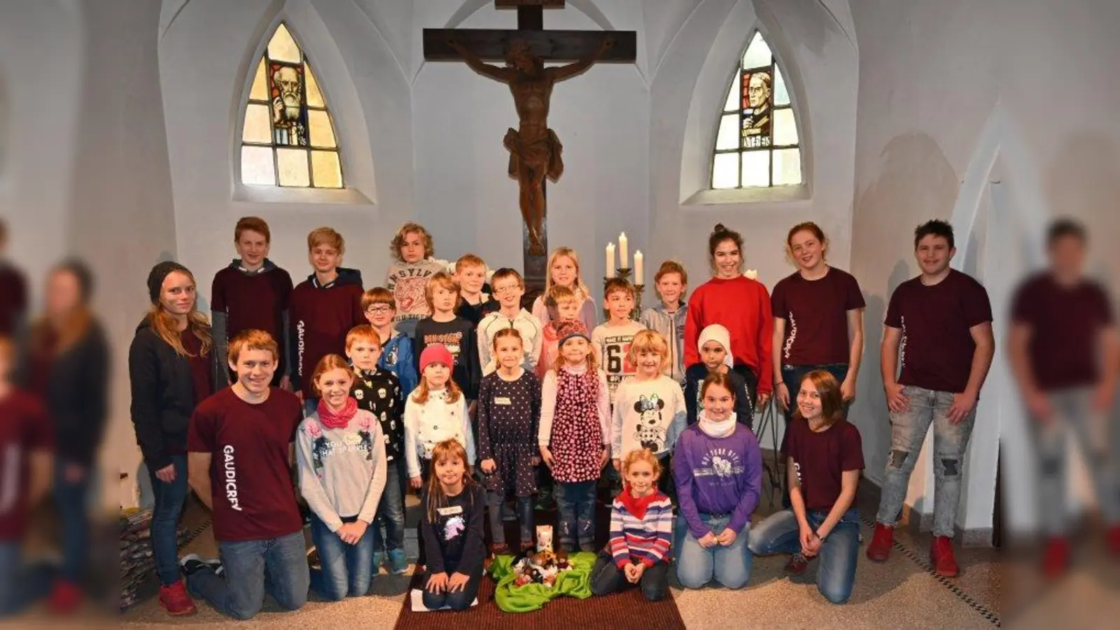 19 Kinder und acht jegendliche Helfer stellten „Dreißig Jahre Kinderrechte“ in den Mittelpunkt ihres Kinderbibeltag. (Foto: Ev. Gemeinde)