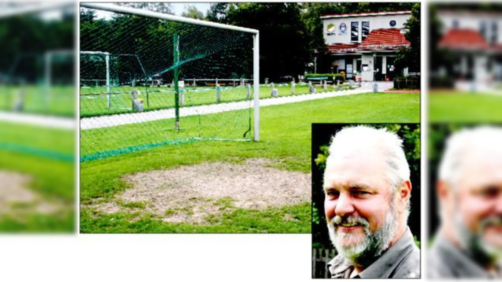 Schluss mit hügeligen Kraterlandschaften: Der TSV Moosach-Hartmannshofen erhält einen neuen Kunstrasen. Dafür gewährt die Stadt einen Sonderzuschuss, über den sich auch Heinz Zellner freut. 	 (F.: ws)