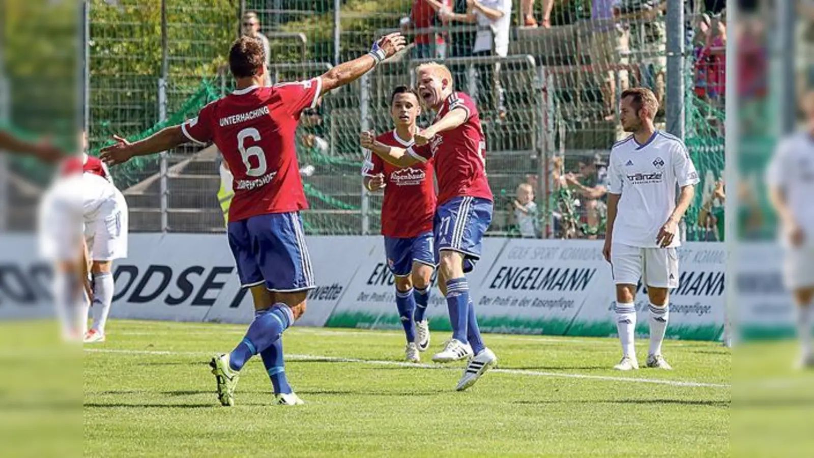 Stolze 67 Tore durften die Fußballer der SpVgg Unterhaching in der laufenden Saison schon feiern. Wie viele werden es am Samstag in Augsburg sein? 	 (Foto: Christian Riedel)