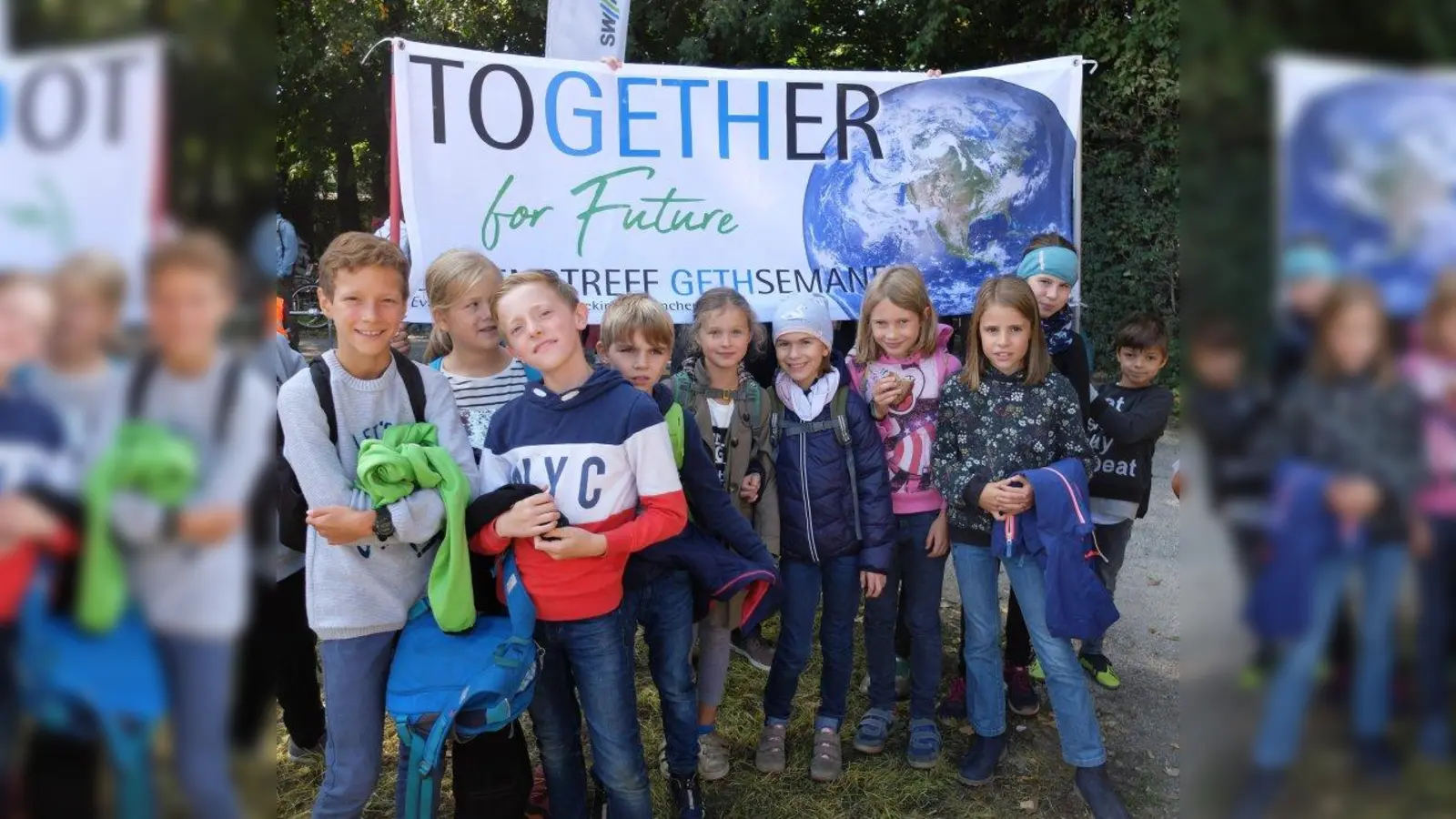 Gingen gemeinsam für die Zukunft auf die Straße: Viertklässler der Grundschule an der Werdenfelsstraße. (Foto: Fürst)