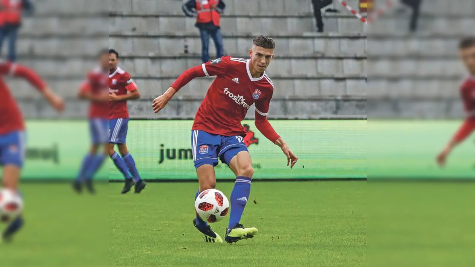 Persönlicher Lieblingsgegner aus Niedersachsen: Lucas Hufnagel erzielte die Hachinger Führung gegen den VfL Osnabrück. Sein erstes Drittliga-Tor überhaupt hatte der Mittelfeldspieler vor viereinhalb Jahren ebenfalls gegen die Osnabrücker geschossen.	 (F: Ri)