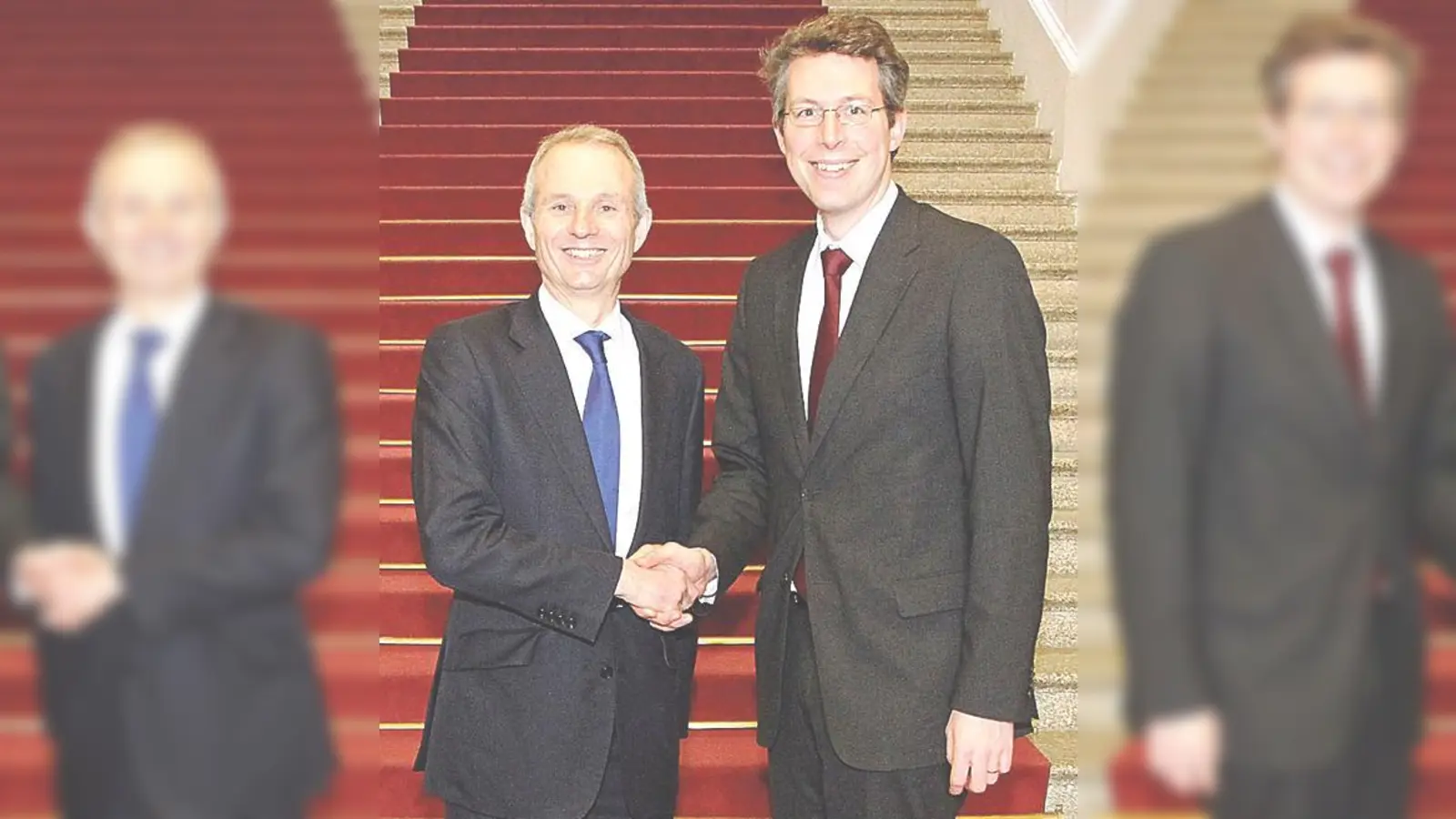 Markus Blume (rechts) traf den Europaminister David Lidington im bayerischen Landtag.	 (Foto: privat)