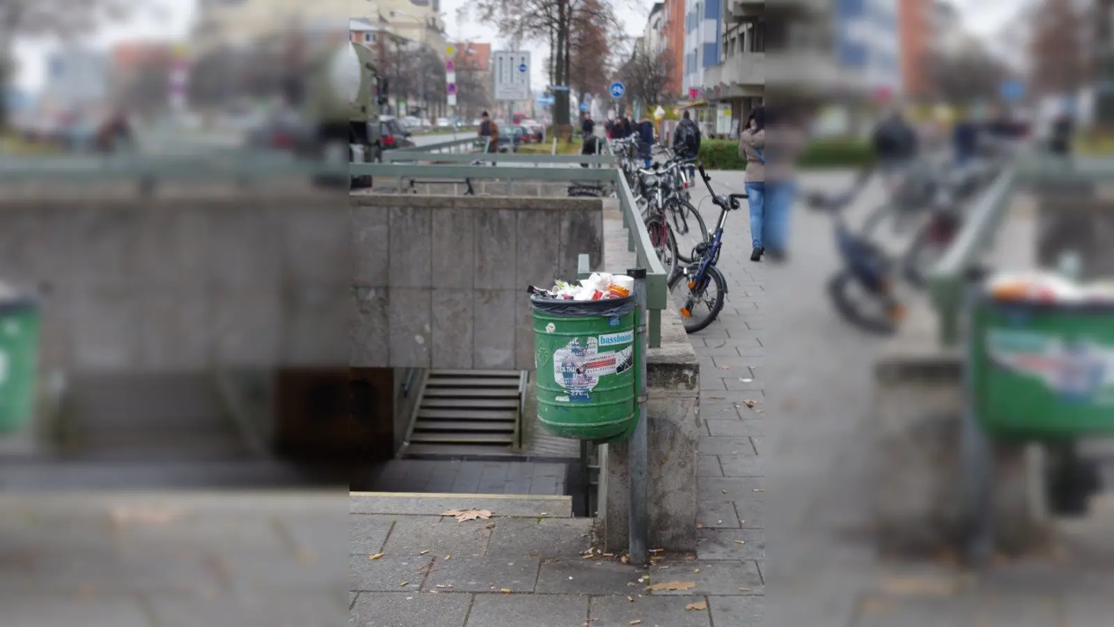 Laut Angaben des Baureferats werden die Mülleimer entlang der Fürstenrieder Straße regelmäßig von Montag bis Freitag täglich geleert. (Foto: kö)