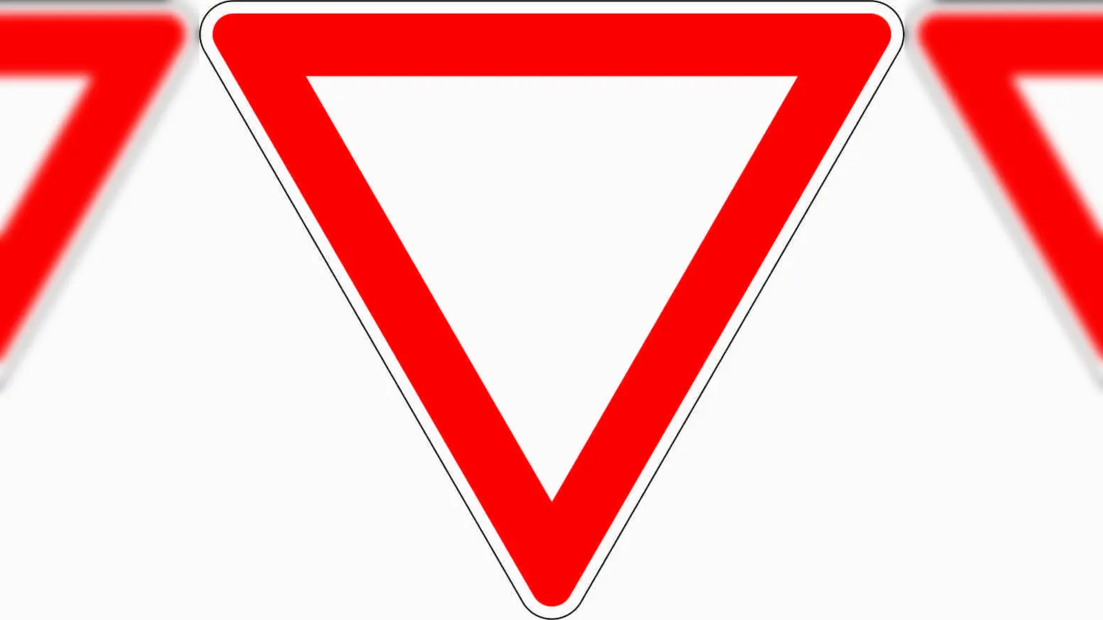 Das Verkehrszeichen „Vorfahrt gewähren” in Kombination mit ... (Foto: gemeinfrei)