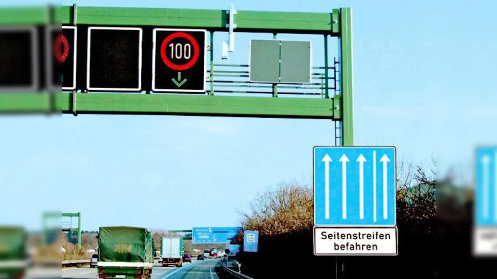 Freigabe des Seitenstreifens: Nur dann ist das Befahren erlaubt. 	 (Foto: ADAC)