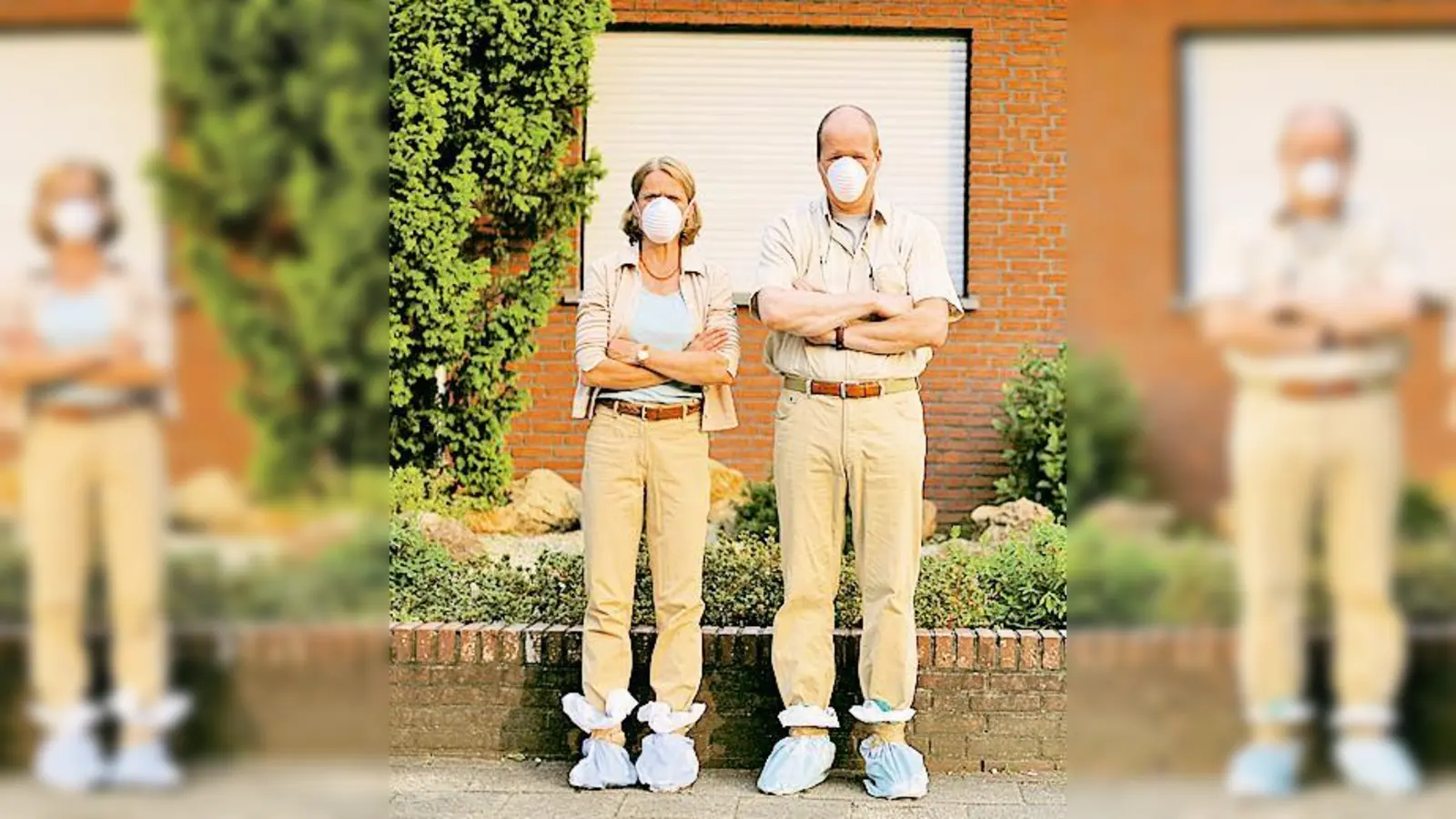 Die Schuhmann-Weils wappnen sich: Karoline Eichhorn und Peer Martiny in »Die Eisbombe«. (Foto: Film)