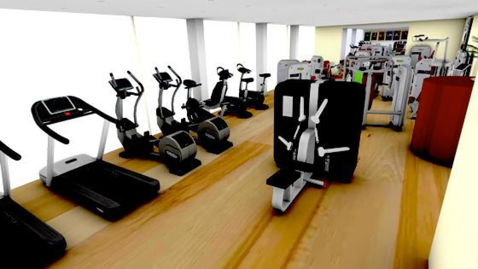 Blick von der Eingangstür des Jahn-Fitness-Centers auf die Cardiogeräte. 	 (Foto: privat)