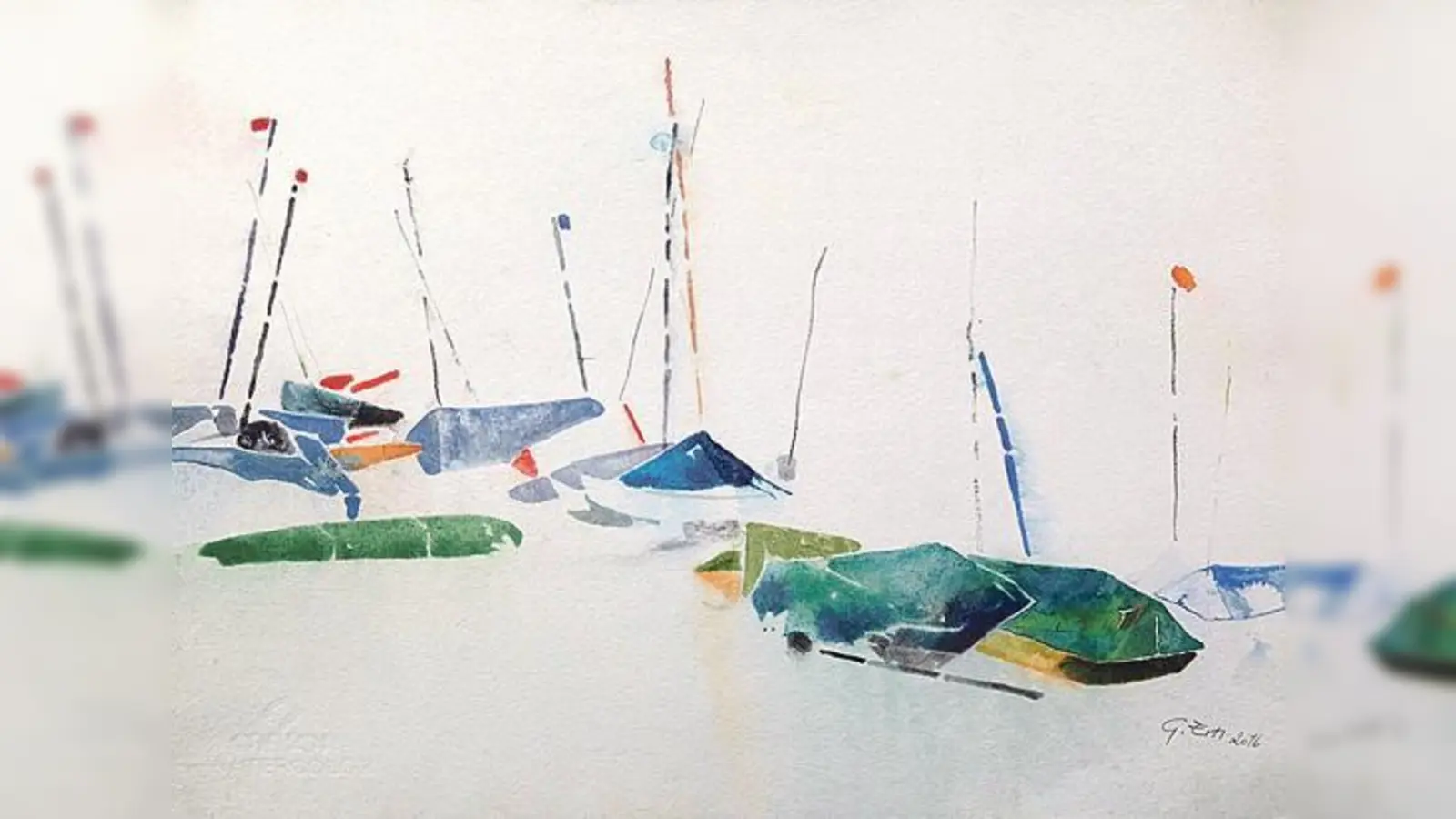 Ein Werk von Gudrun Erlt-Nies zu sehen in der neuen Aquarell-Ausstellung im Kulturzentrum Trudering.	 (Foto: VA)